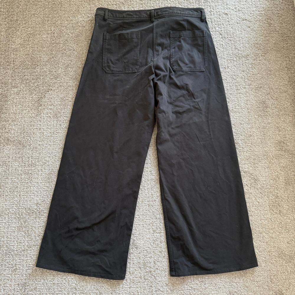 Banana Republic Black High Rise Wide Leg Lightweight Stretch Cotton Pants 16 - Picture 11 of 12